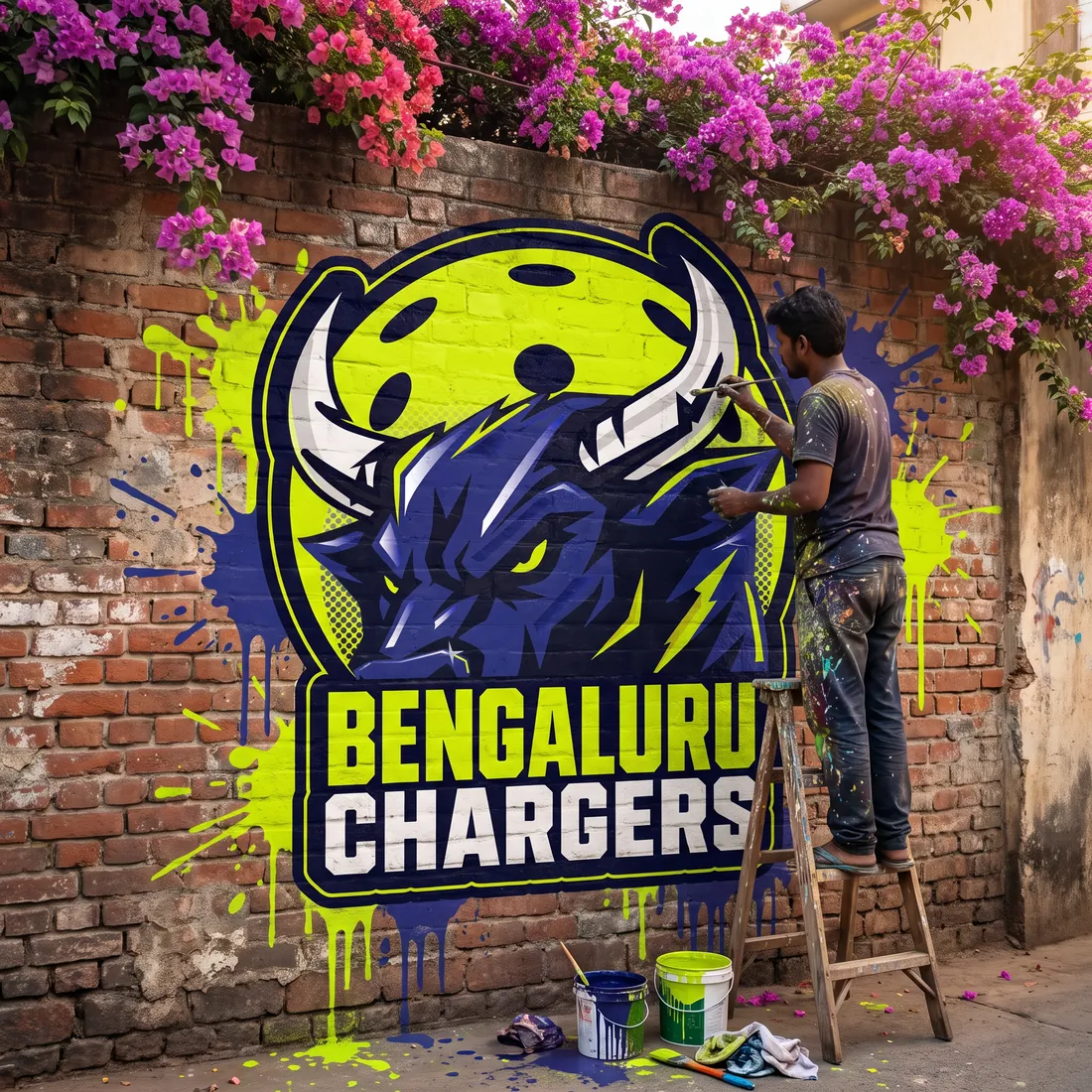 Street mural of the bull